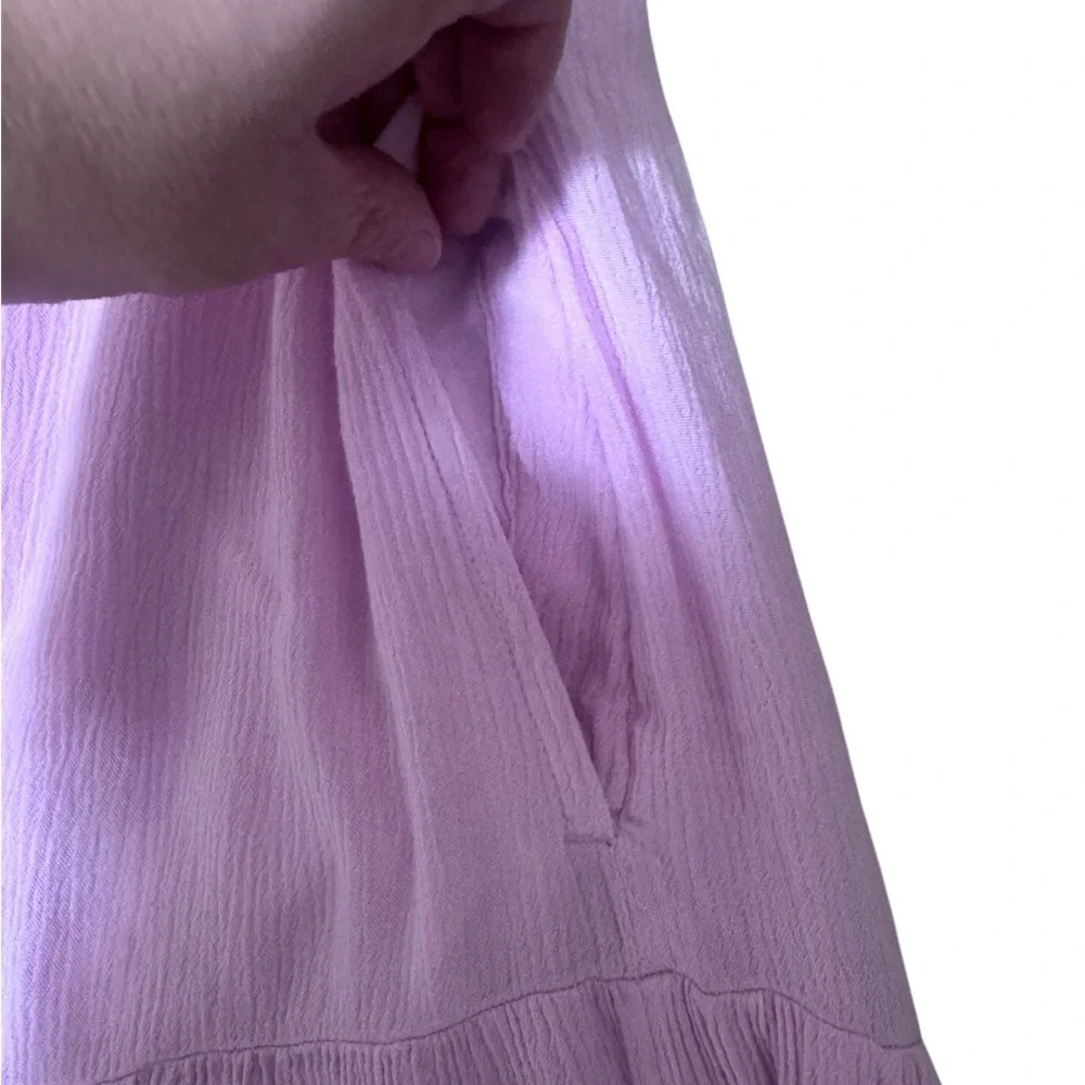 Abercrombie & Fitch Lavender Maxi Dress with Puff Sleeves